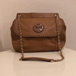Tory Burch Marion Brown/ Tan Saddle Bag